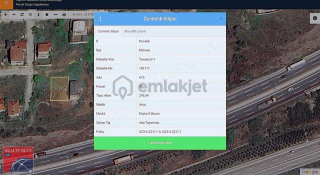Deniz Manzaralı Villa Arsası: Dilovası Tavşancıl'da Fırsat 293m² 2
