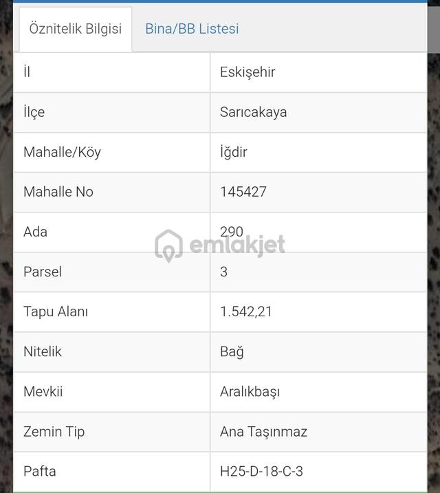 Özdemir'den Sarıcakaya İğdir Mah. Satılık Bağ Bahçe Yeri 2