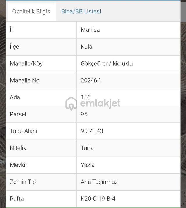 Özdemir'den Manisa Kula İki Olklu'da Satılık 9271 Mt. Tarla 3