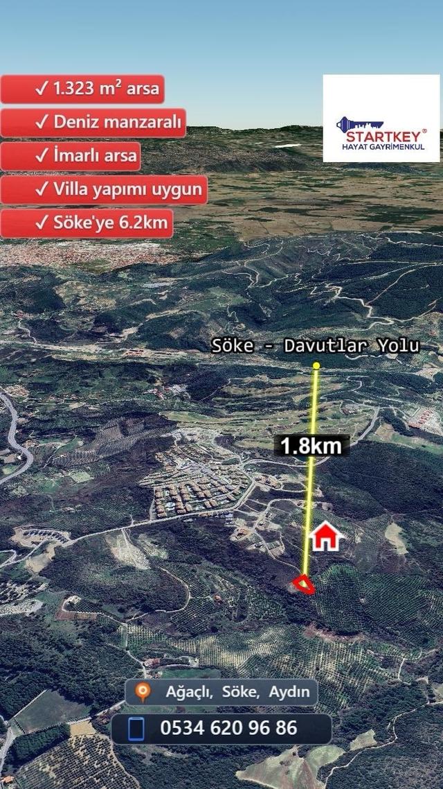 Sökede Deniz Manzaralı Satılık İmarlı Arsa 4