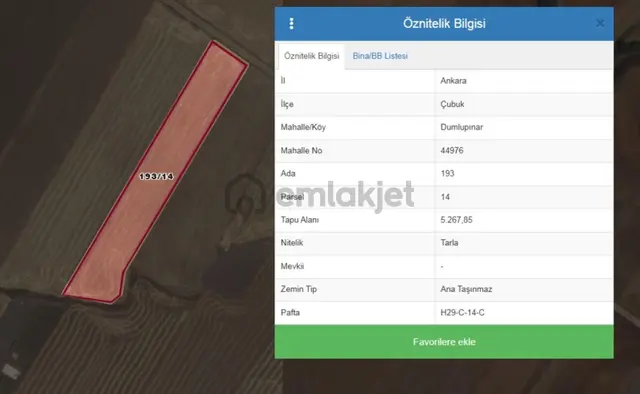Çubuk Dumlupınar'da 5267 M² Yatırımlık Arsa, Esenboğa Havaalanı Ve Üniversite Yanı Başında! 1