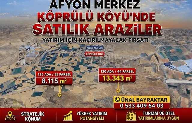 Afyon Köprülü Köyü'nde Satılık 2 Adet Fırsat Arazi 1