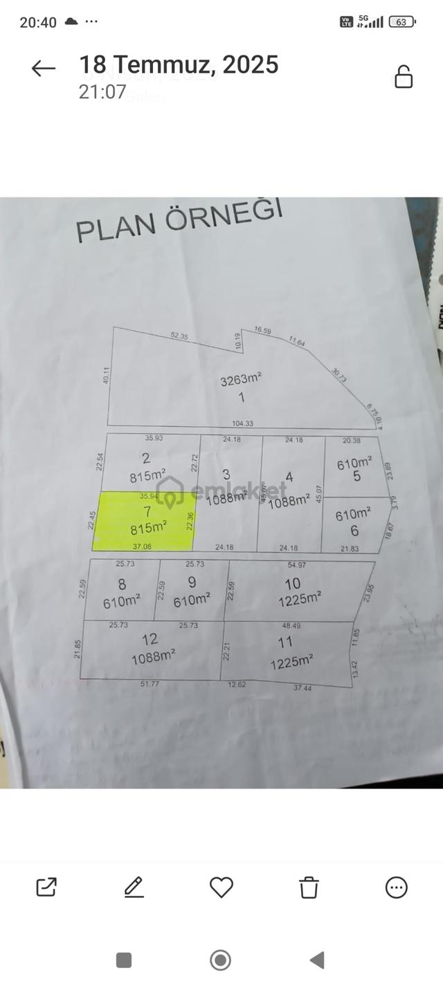 Akgün Kurumsal'dan Kapaklı Uzunhacı Köyünde Satılık 815 M2 Tarla 2