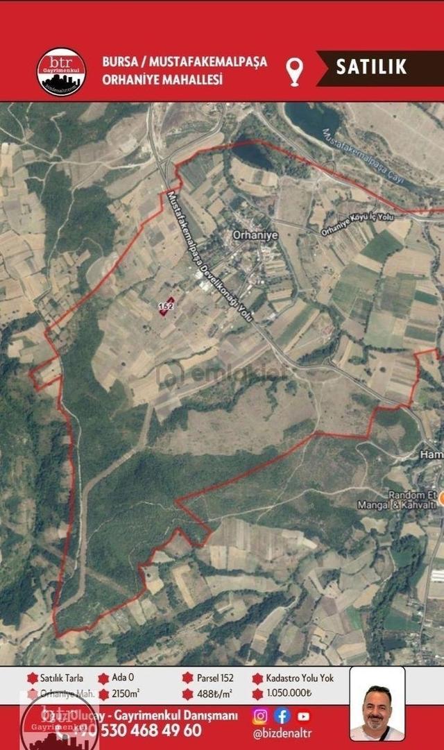 Mustafakemalpaşa Orhaniye’de 2.150 M² 152 Parsel Satılık Tarla 2
