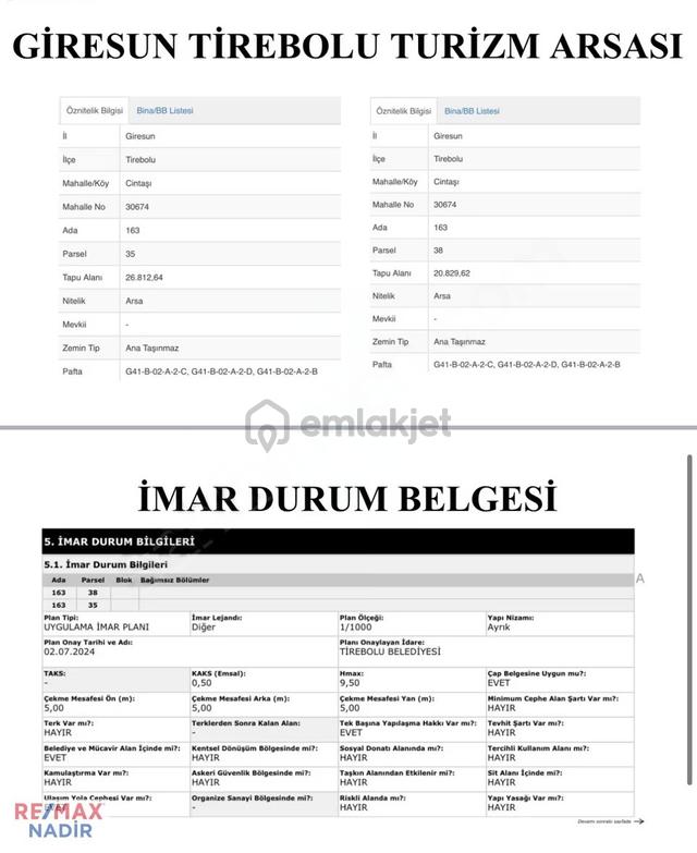 Tirebolu'da Panoramık Denız Manzaralı 47.642 M² Turizm İmarlı 3
