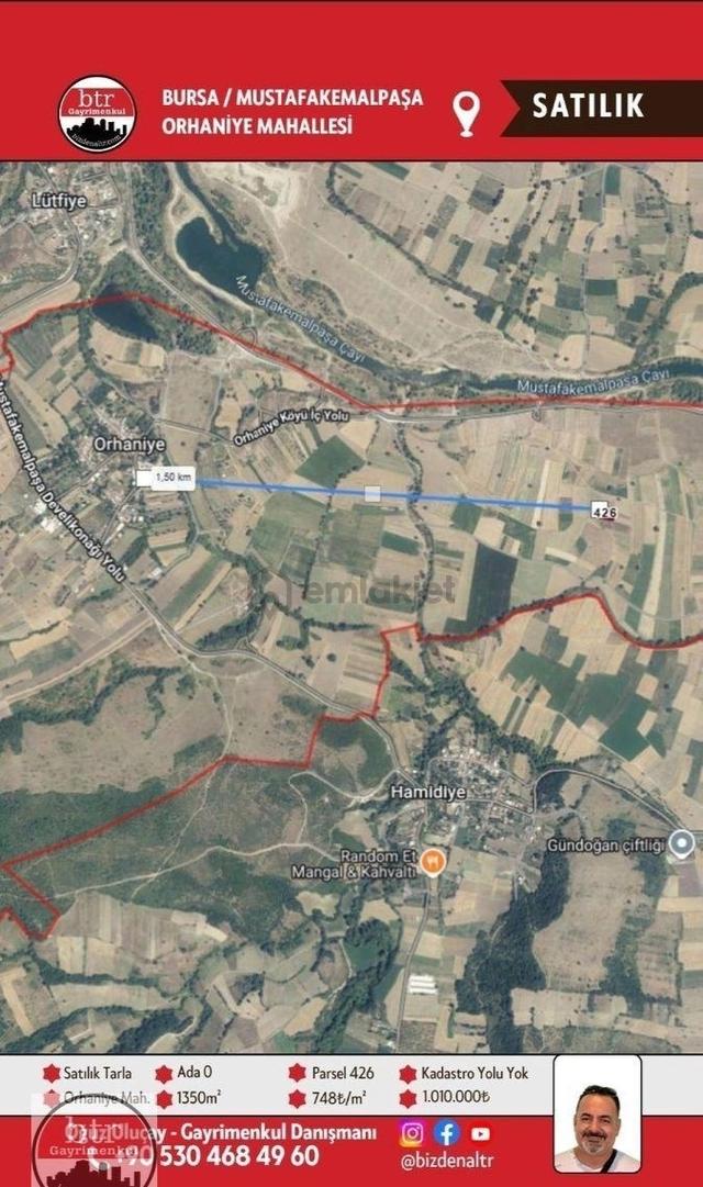 Mustafakemalpaşa Orhaniye Mahallesi'nde Satılık 1350 M² Tarla (parsel: 426) 4