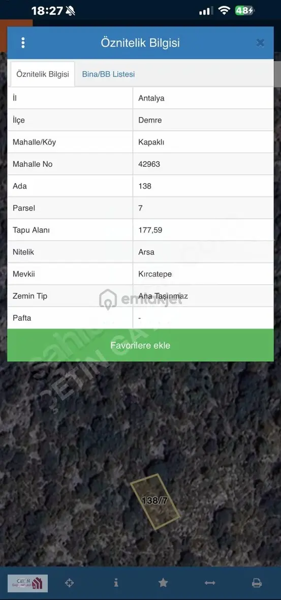 Demere Kapaklı Satılık Manzaralı Arsa 2
