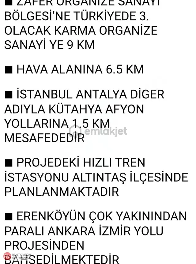 Altıntaş Erenköy 4000m Osb,tren,havalimanı Güzergahında Müstakil 3