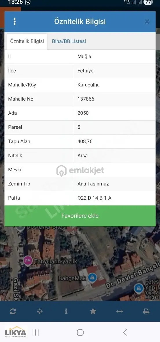 Fethıye Çalica Da Satılık Arsa 2
