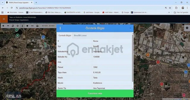 Arslan Emlak'tan İnegöl Yeniceköyde Satılık Değerli Tarla 5