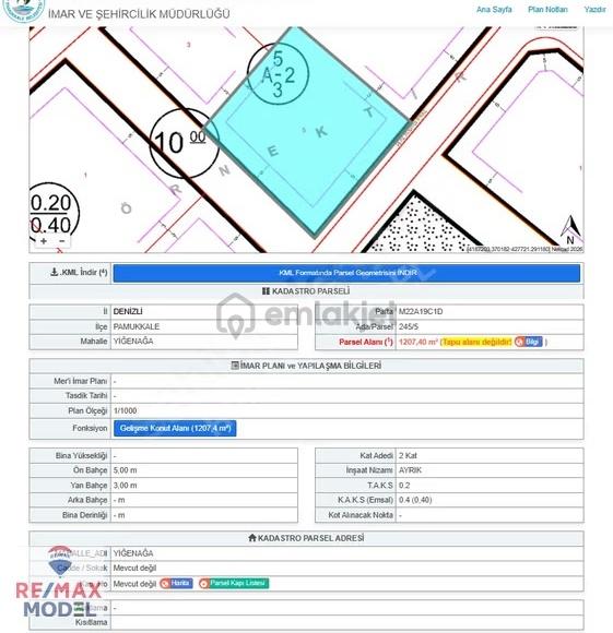 Remax Model Den Güzelköy De 1207m² Konut İmarlı Satılık Arsa 3