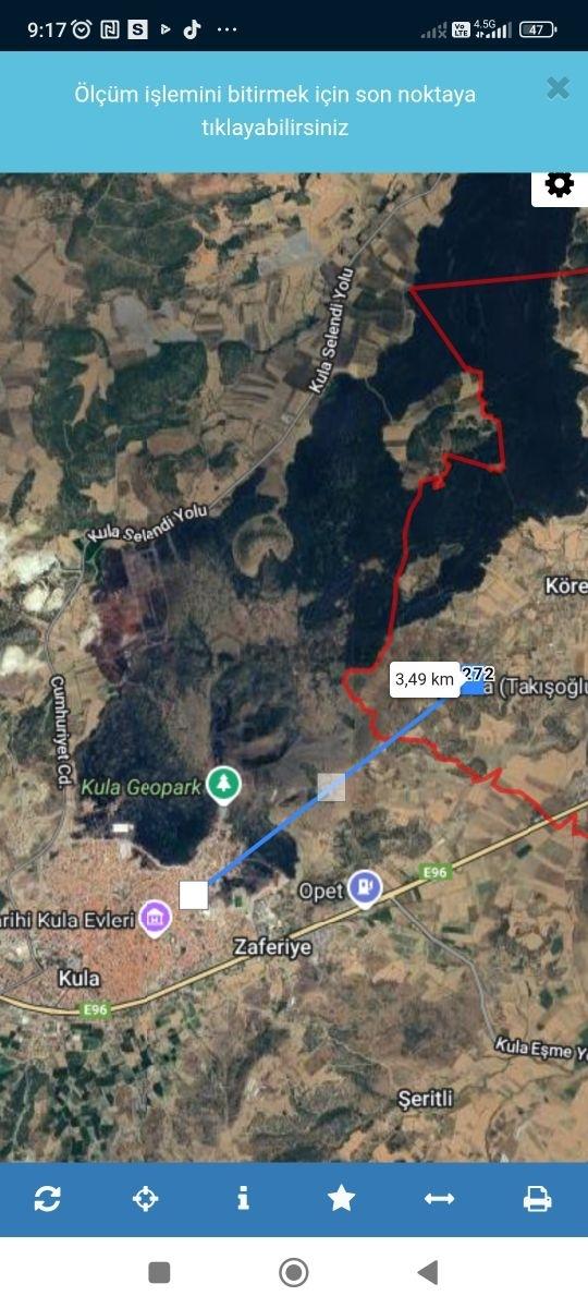 Manisa Kula Körez Mah Resmi Yola Cepheli 3200 Metre Bağ Yeri 4
