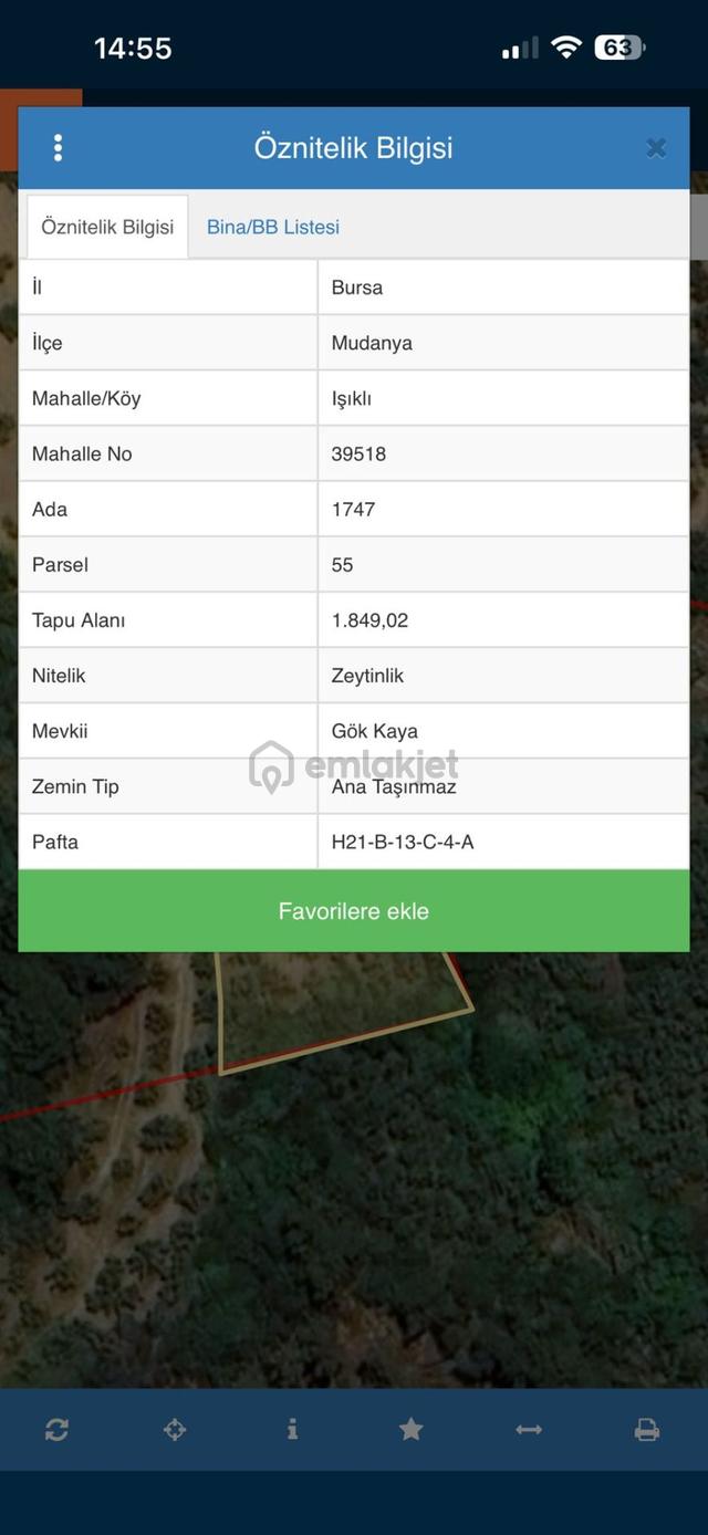 Bursa Mudanya Işıklıda Yatırımlık Satılık Zeytinlik 1,849 M2 Bursa Mudanya Işıklıda Yatırımlık Satılık Zeytinlik 1,849 M2 1