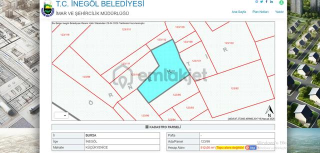 Ulucan'dan İnegöl Küçükyenice Mahallesinde Satılık Arsa 2