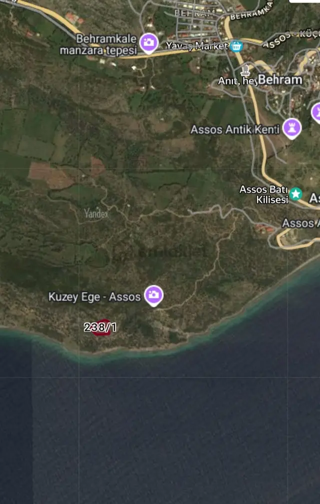 Çanakkale Ayvacık Behramkale'de Deniz Kenarı 3929m² Arazi 2