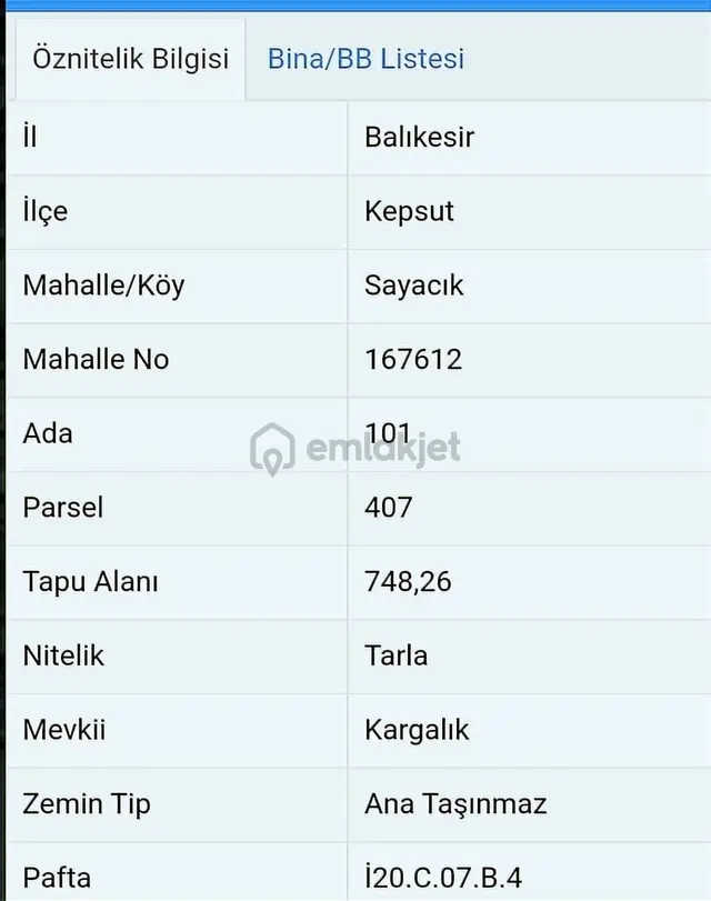 Kepsut Sayacıkta İmar Sınırında Yatırımlık Tarla Hobi Bahçesi 2