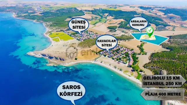 Çanakkale Geliboluda Denize 400 Mt Satılık Müstakil Arsa 1