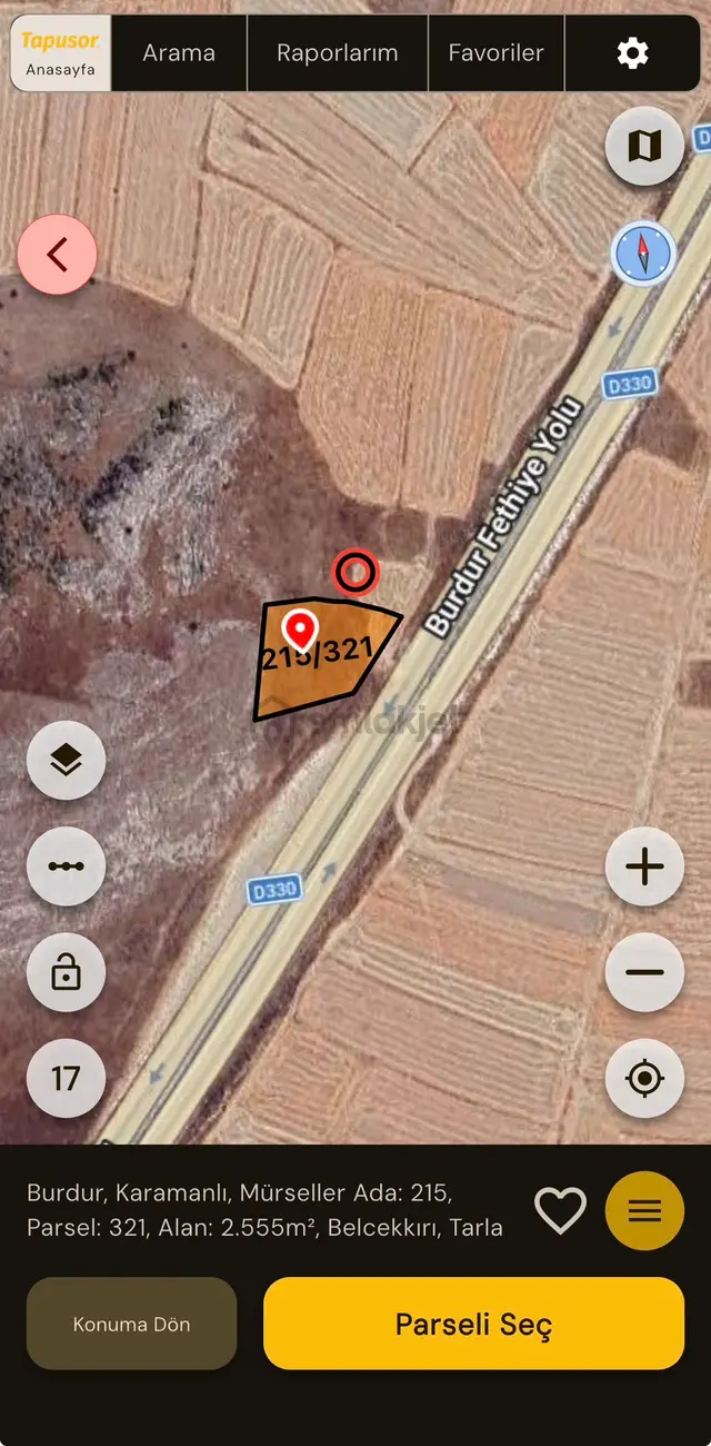 Sahibinden Kaçırılmayacak Fırsat**burdur-fethiye Ana Yoluna Sıfır 1