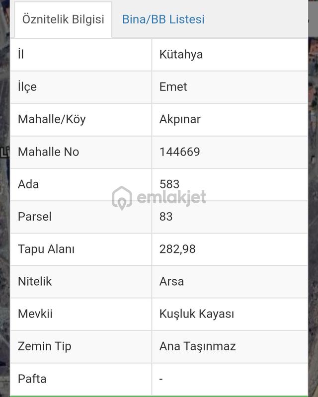 Yelizden Kütahya Emet İlçesinde Satılık Arsa 3