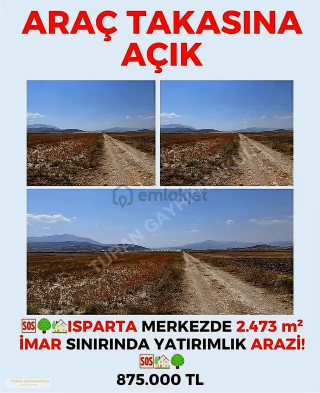 Isparta Kuleönünde 2.473 M² İmar Sınırında Yatırımlık Arazi! 2