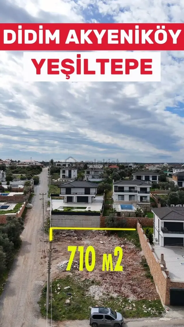 Didim Akyeniköy Yeşiltepe Mevkiinde Villa İmarlı Köşe Parsel 4