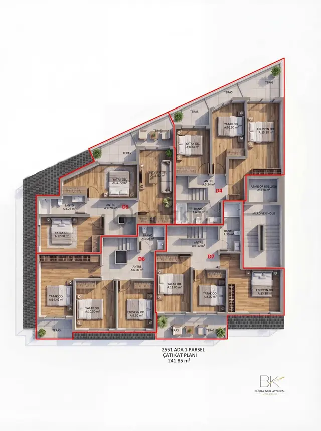 Goldhouse Dan Satılık Projeden Pazaryeri Mahallesinde 3+1 Dubleks Daire 5