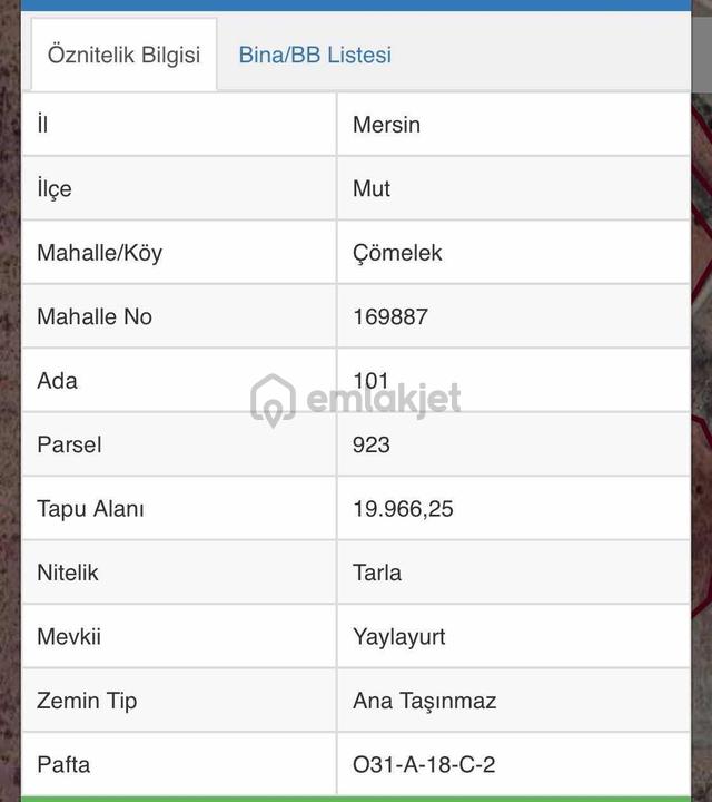Mersin Mut Çömelek Mahallesinde 20 Dönüm Satılık Tarla 3