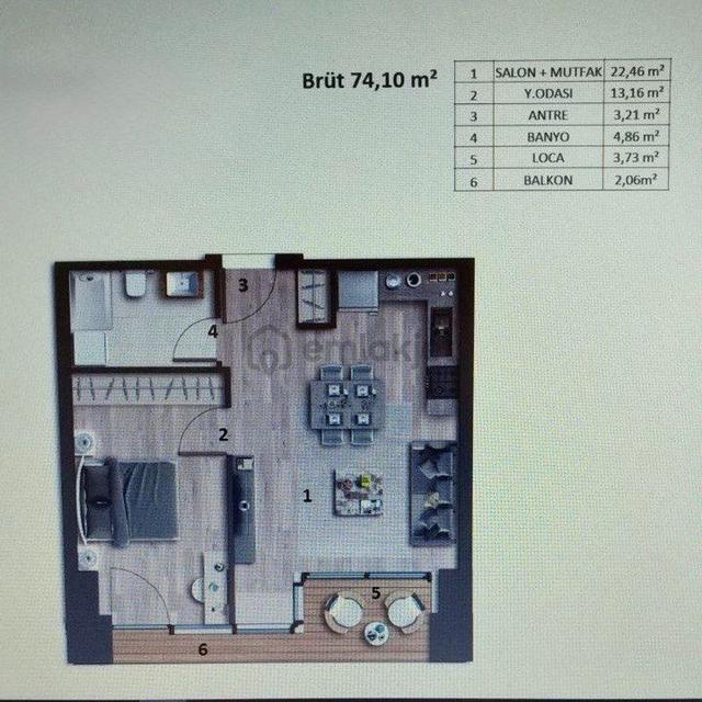 Kartal And Pastel Büyük Tip Balkonlu 1+1 Yatırımlık Fırsat Daire 5