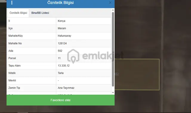 Konya Hatunsaray'da Satılık Yatırımlık Tarla 1