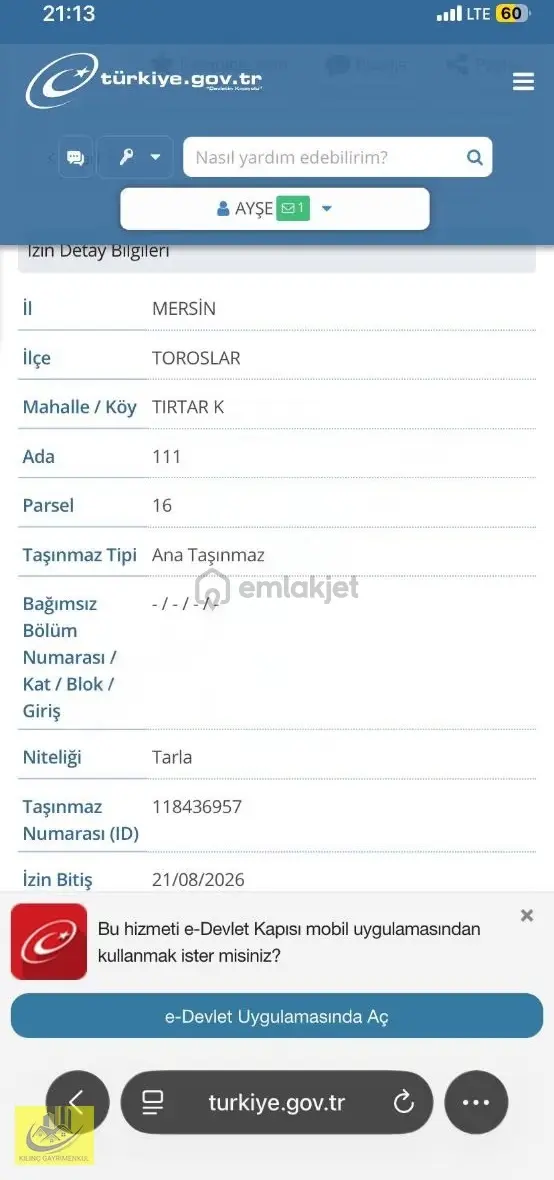 Tırtarda Elektrik Suyu Olan Bahce Ve Hayvancıl8ğa Uygun Arsa