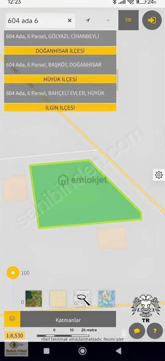 Emlak Odam'dan Cihanbeyli Gölyazı Merkez'de 1764 M² Satılık Arsa 3