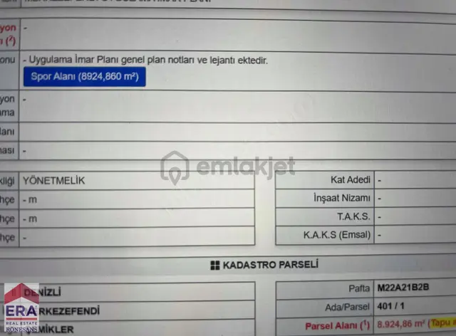 Şemiklerde 8924 M² Alan İçerisinde 3673 M² Hisse Payımız 1