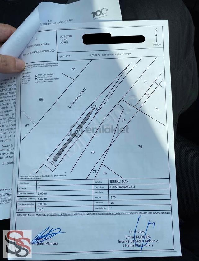 Pamukova 850 M² Depo Yapımına Uygun Projeli 220 Metre Ana Yola 3