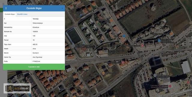 Süleymanpaşa Namık Kemal Mahallesinde Satılık Arsa 468 M2 3