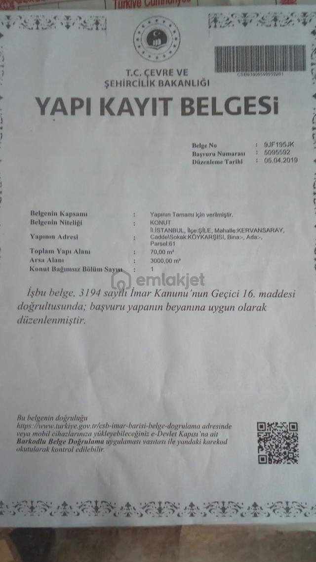 İstanbul Şile Kervansaray Mahallesi'nde Satılık Tarla 3