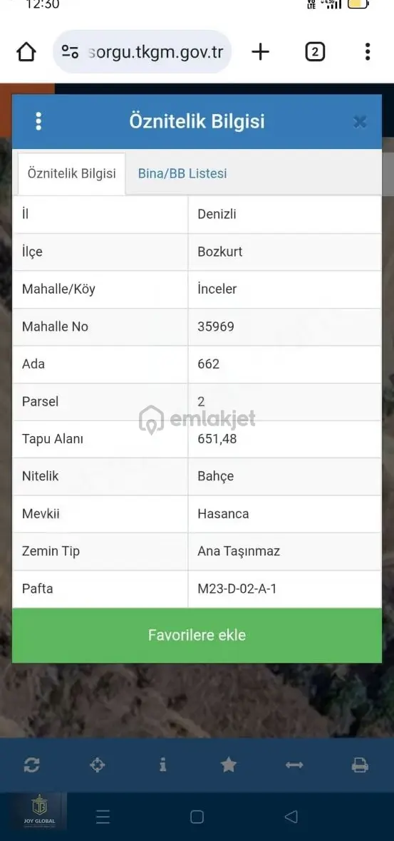 Denizli Bozkurt Tek Tapu 650 M2 Bahçe Denizli Bozkurt Tek Tapu 650 M2 Bahçe
