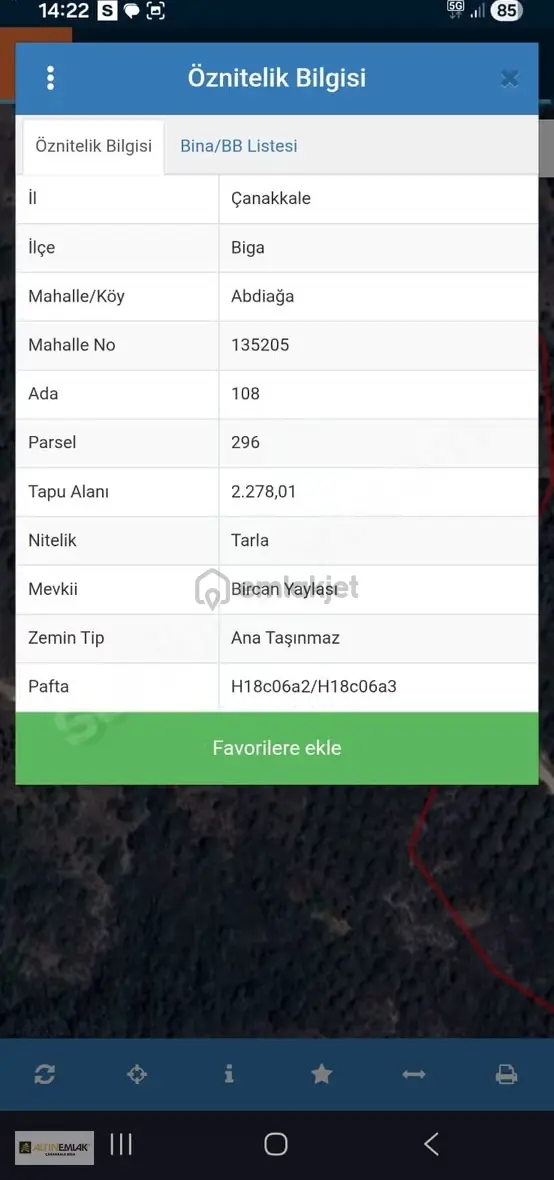 Biga Aptiağa Köyün'de Satılık Fırsat Tarla 2