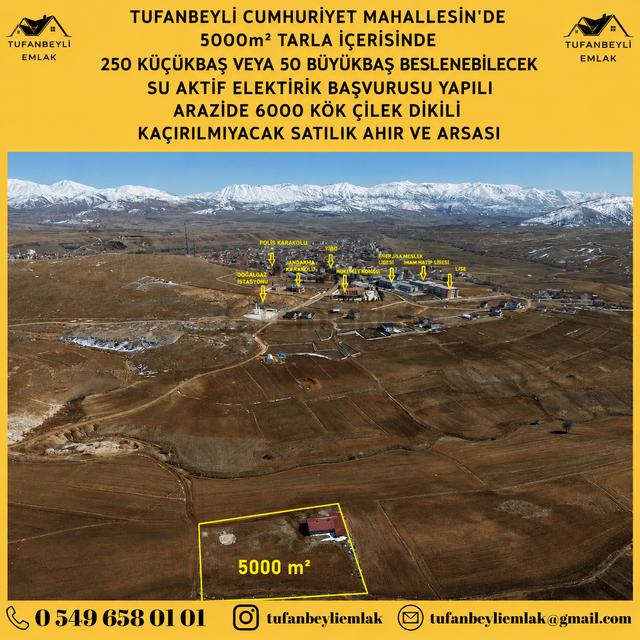 Tufanbeyli Cumhuriyet Mahallesinde 5000m² Alanda Hazır İşe Başlamalık Ahır