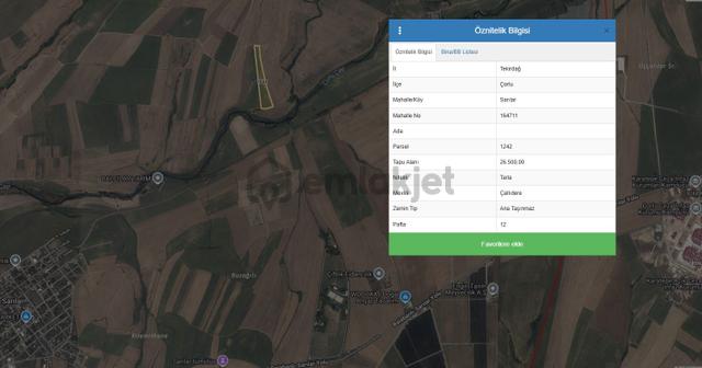 Çorlu Sarılar Mah. Yatırımlık 27.425m2 Satılık Tarla 5