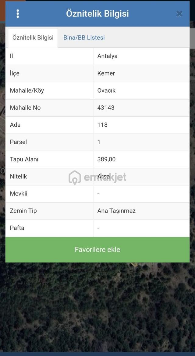 Satılık İmarlı Arsa Antalya Kemer Ovacık 4