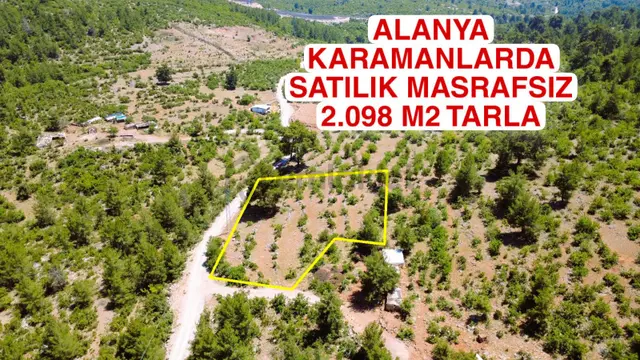Alanya Karamanlarda Satılık 2.098 M2 Müstakil Tarla