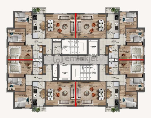 Avangart Kirazlı En İyi Blokta 8. Kat Tapulu 3+1 Fırsat Daire 4