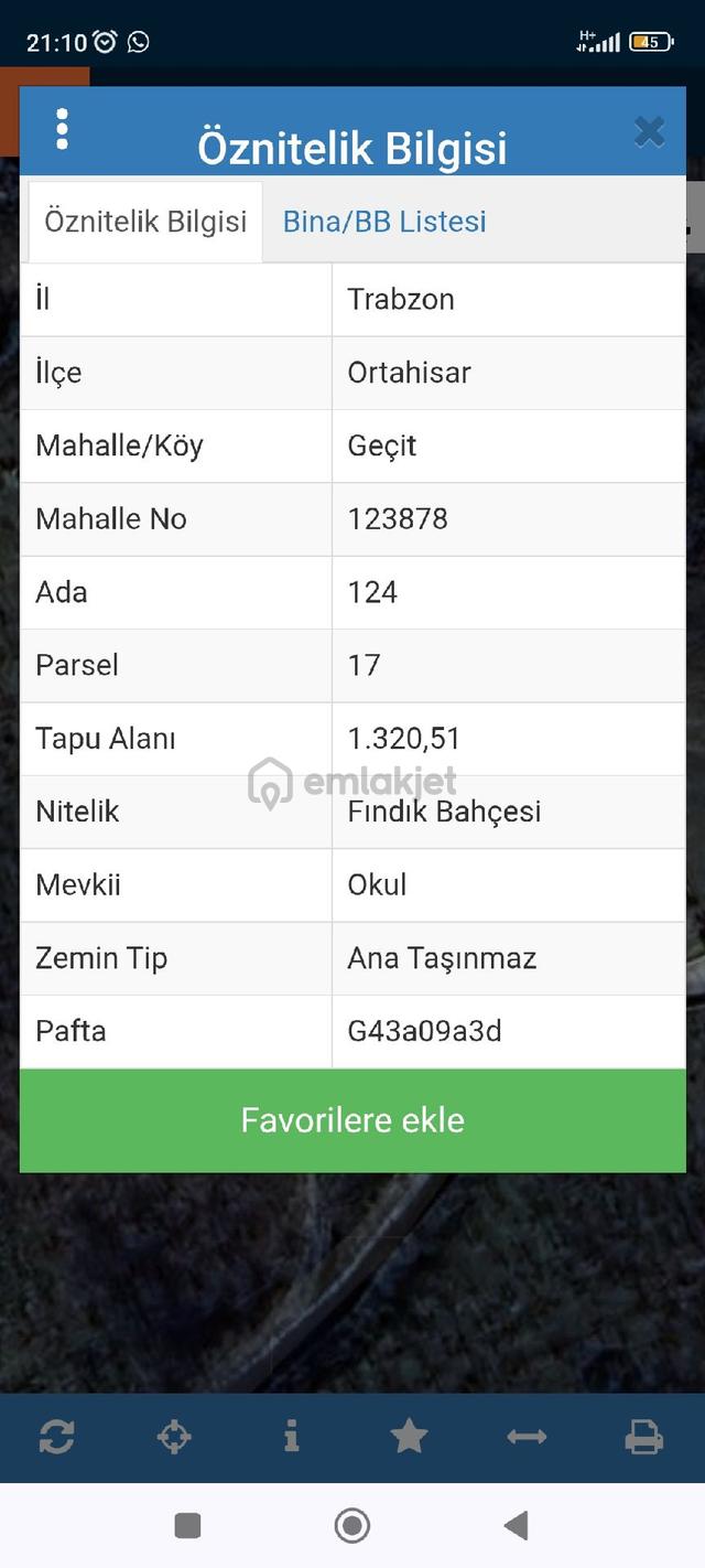 Trabzon Geçit Köyünde Satılık 1.320 M2 Arazi, 2