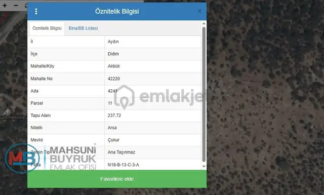 🏡 Didim Akbük Mahallesi Çukur Mevkisinde Deniz Manzaralı Yatırımlık Arsa 2