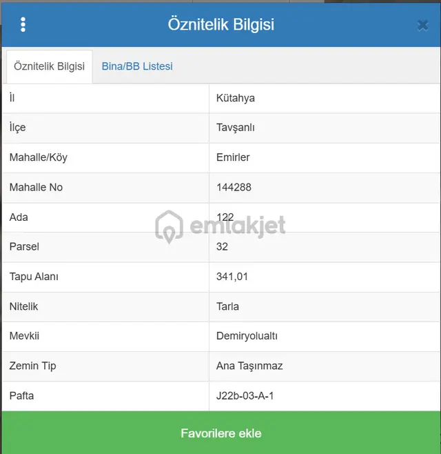 Kütahya Tavşanlı Emirler Yol Dibi Tarla 3