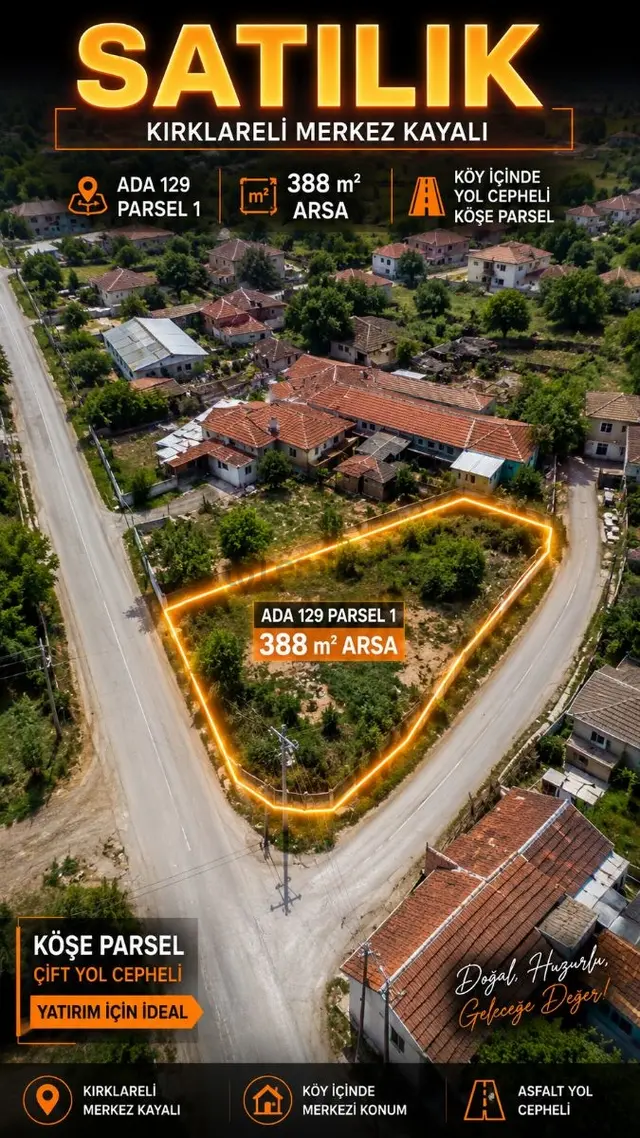 Emlakyaptan Merkez Kayalı Da Satılık 388m2 Köşe Parsel Arsa 3