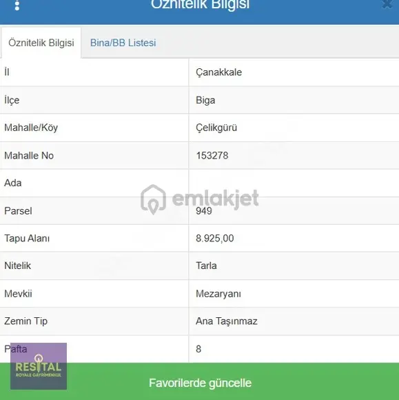Çanakkale Biga Çelikgürün'de Satılık Tarla 3