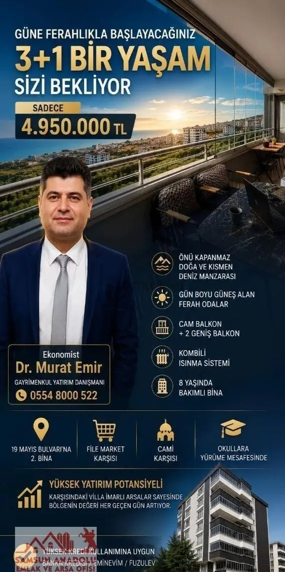Samsun Atakum File Market Yanı Satılık 3+1 Daire 1