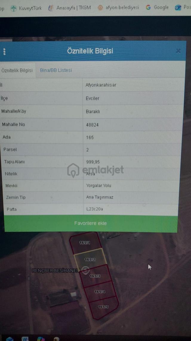 Afyon Tezcan Emlaktan Afyon Evcilerde Satılık İmarlı Yan Yana Arsalar 4