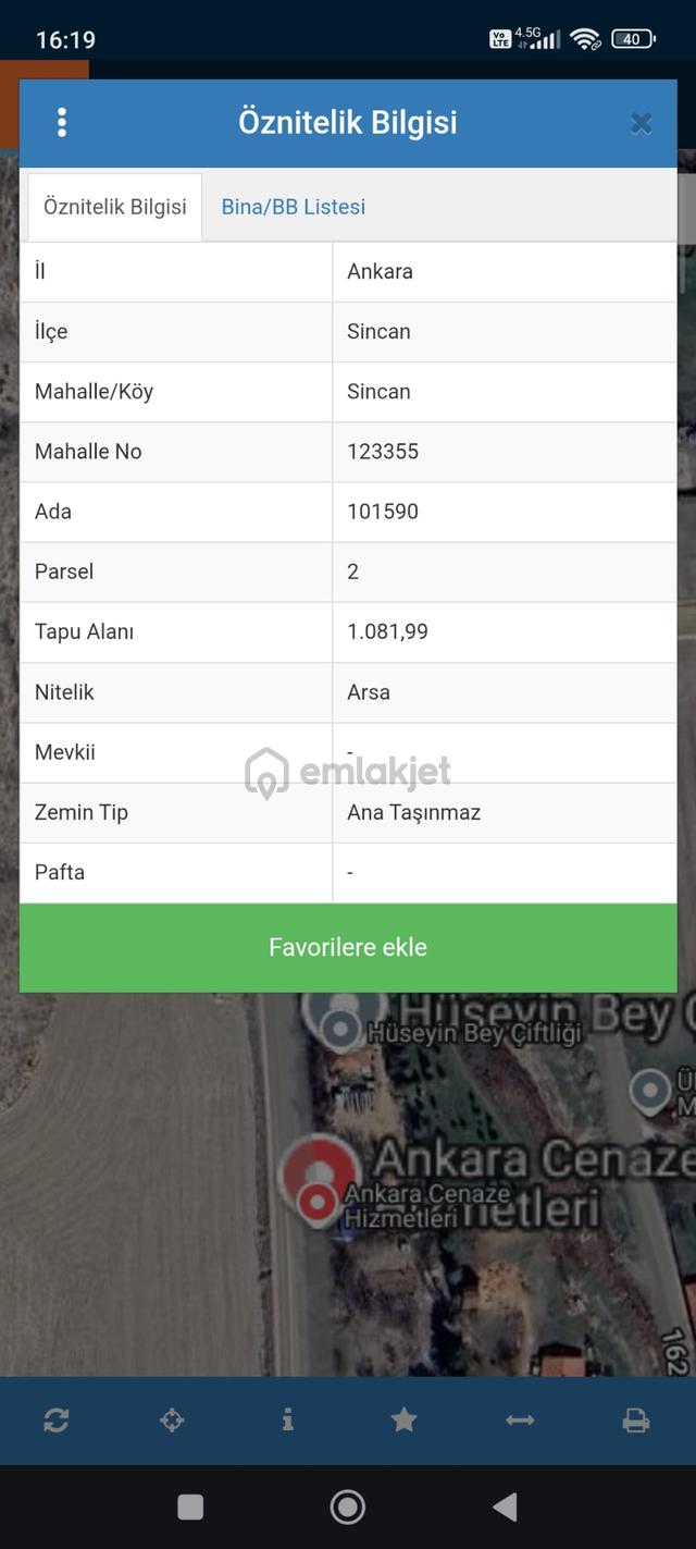 Sincan Saraycık Mahallesinde 18 M2 Satılık Yaşil Alan Hissesi 2